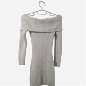 Wild Fable Off-Shoulder Cream Sweater Dress